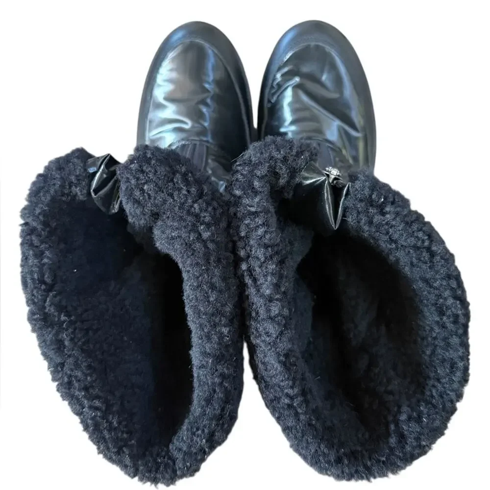 La Canadienne Eileen Genuine Shearling Lined Waterproof Black Boots EU40/US 9.5